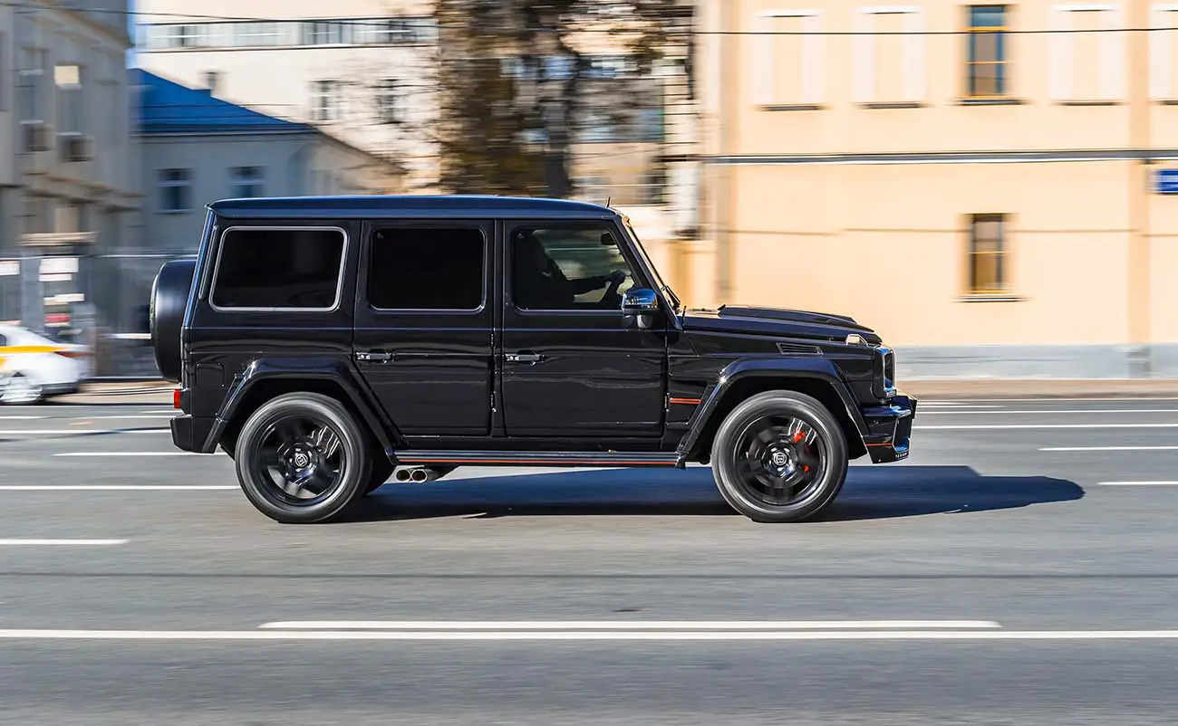 mercedes g63 driving on highway