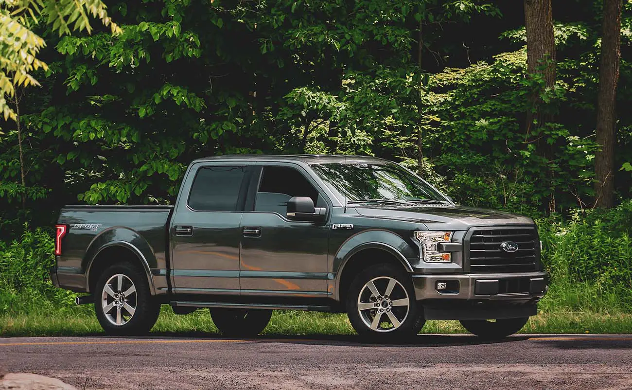 2019 ford f150 truck positioned on gravel road in front of lush green foliage